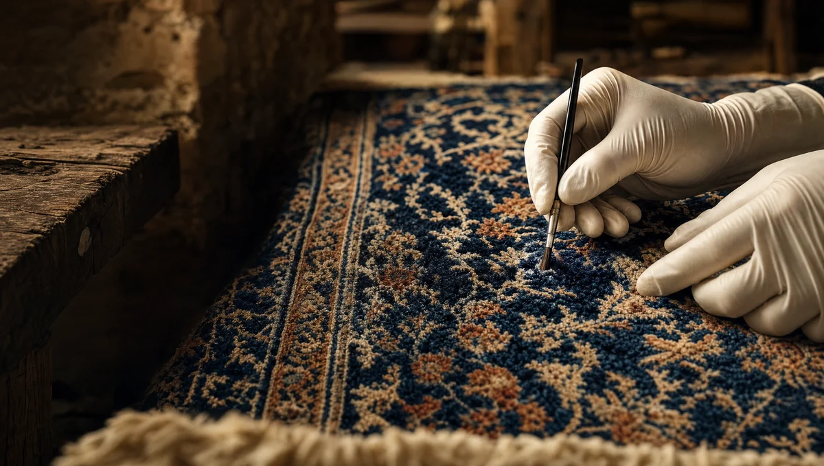Illustration : geste de traitement réalisé sur un tapis